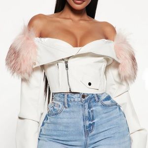 Cool Girl Off Shoulder Moto Jacket
